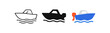 © 7Author - Simple boat icon set in minimalist style with three color variations