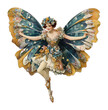 © Rawpixel.com - PNG Vintage fairy with colorful wings.