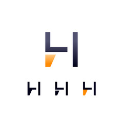 Wall Mural - Logo Letter H, digital cyber space alphabet font