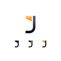 Wall Mural - Logo Letter J, digital cyber space alphabet font