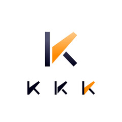 Wall Mural - Logo Letter K, digital cyber space alphabet font