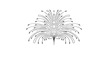 A simple yet elegant drawing of fireworks exploding in the sky.