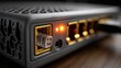 © Store - A close up of an ethernet router's ports in operation