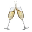 © PNG Lab - Two glitter champagne glasses toasting