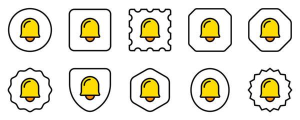 Wall Mural - Vector notification bell icon. Black, white background. Perfect for app and web interfaces, infographics, presentations, marketing, etc.