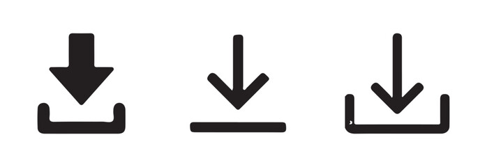 Download icon set, simple download icon isolated, arrow download symbols, download button Collection, vector illustration EPS 10.