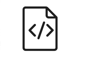 Web page source code symbol, HTML programming file icon, software development illustration, code tag symbol, backend front end concept, markup language, coding vector, transparent background graphic