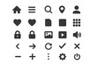 © Zara - Universal web icons set for mobile UI and web design. Basic solid glyph collection for user interface and UX. Navigation, multimedia, and settings pictograms vector pack.