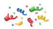 © Rizal - Colorful 3D Rendered Confetti and Streamers for Celebration.