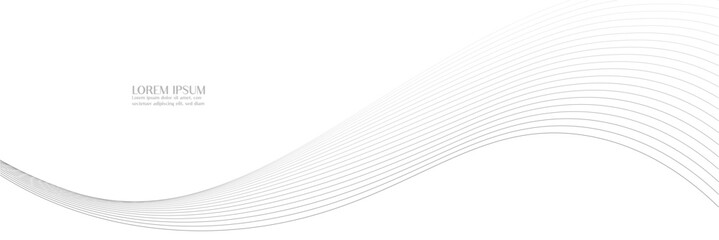Wall Mural - Minimalist gray wave lines abstract background design element for website or presentation.