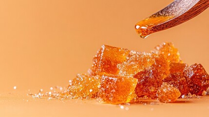 Wall Mural -   A stack of sugar cubes placed atop a table adjacent to another pile of sugar cubes