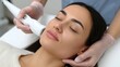 © Ulia_photo - Close-up of a woman undergoing a fractional radiofrequency facelift treatment for skin rejuvenation at a medical spa.