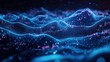 © mas - Abstract blue digital landscape, glowing particles, dark background, tech concept