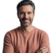 © MAN PNG  - Smiling man with crossed arms wearing a crew neck sweatshirt portrait transparent background