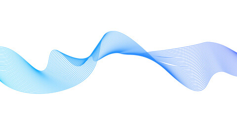 Wall Mural - Abstract vector background with light blue wavy lines. Blue wave background.Thin line wavy abstract vector background. Modern technology background. Vector illustration.