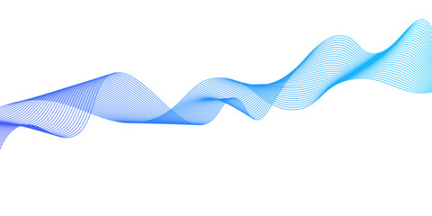 Wall Mural - Abstract vector background with light blue wavy lines. Blue wave background.Thin line wavy abstract vector background. Modern technology background. Vector illustration.