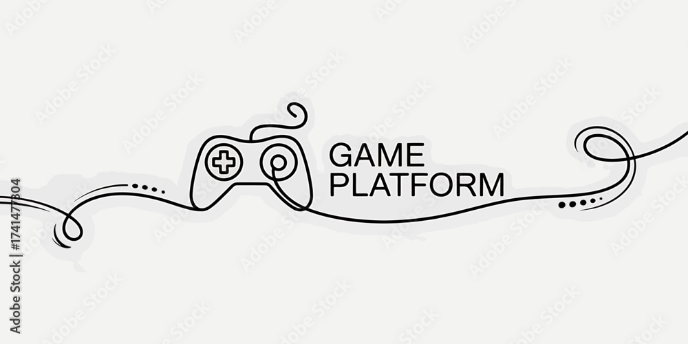 Vector art of game platform logo with controller for website Stock ...