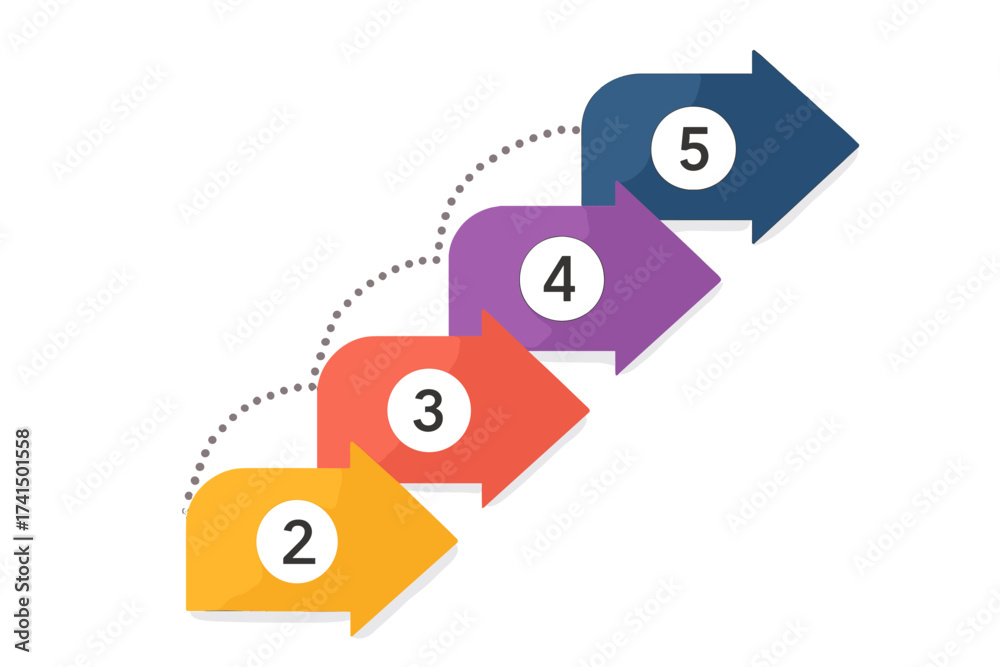 Infographic template with 4 steps. Business data visualization process ...