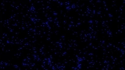 Abstract dark background with glowing blue digital particles motion stock footage for technology and science visuals, futuristic data stream animation, network connection backdrop