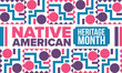 © scoutori - Native American Heritage Month in November. American Indian culture. Celebrate annual in United States. Tradition pattern. Poster, card, banner and background. Vector ornament, illustration