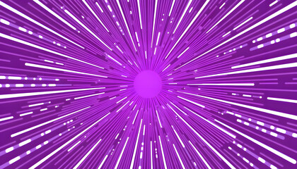Wall Mural - Abstract purple burst of light with radial lines and a central circle.