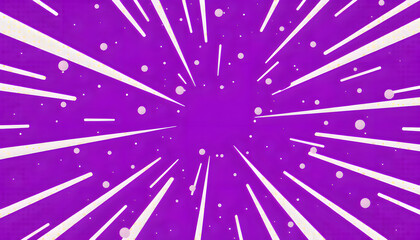 Wall Mural - Abstract purple background with white radial lines and dots