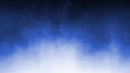 Wall Mural - Blue Atmosphere Explosive Steam Rising 4K Loop features white steam rising in a blue atmosphere with white sparks and particles exploding upward in a loop.