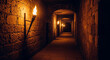 © Lens Legacy - Journey through ancient stone corridors illuminated by flickering torchlight creating an atmosphere of mystery and historical exploration