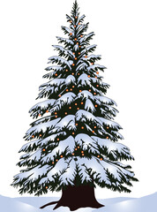 Wall Mural - blue high winter fir isolated on white
