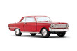 © ardasavasciogullari - Left side front view of a red colored classic muscle model toy car photographed on a transparent background