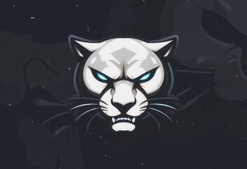  Minimalist Panther Emblem  Onyx panther head design, showcasing focus, intensity, and a modern, aggressive athletic spirit.