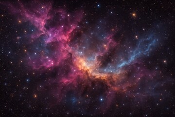 Wall Mural - Vast cosmic nebula clouds with vivid ionized gases swirling across star filled space