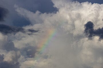 Wall Mural - Rainbow in the dark storm clouds