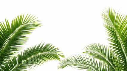Palm leaves isolated on transparent background