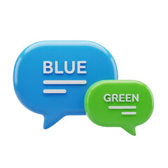 3d social media chat bubbles blue and green messages communication icons network