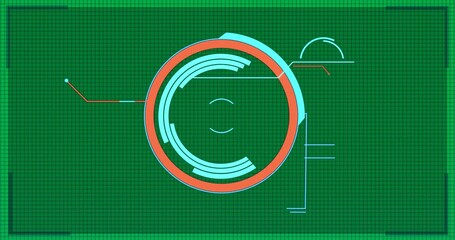 Wall Mural - Animation of scientific data processing over transparent background