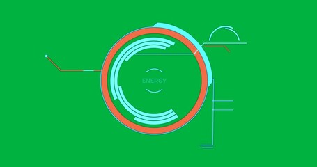 Wall Mural - Animation of scientific data processing over transparent background