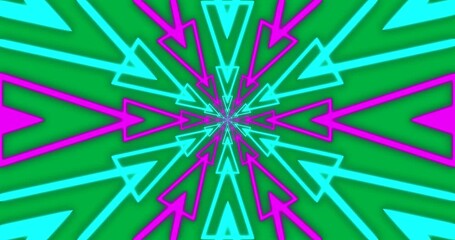 Wall Mural - Animation of purple and blue neon pattern moving in hypnotic motion on transparent background
