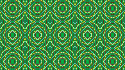 Wall Mural - Animation of rows of neon kaleidoscope shapes moving on seamless loop on transparent background