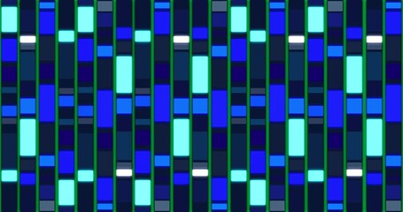 Wall Mural - Animation of rectangles changing colours in shades of blue