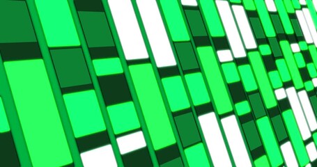 Wall Mural - Animation of rectangles changing colours in shades of green