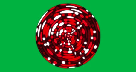 Wall Mural - Animation of circle made of colorful lights in red on transparent background