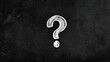 © andyaziz6 - A white question mark is drawn on a dark textured , creating a sense of uncertainty and inquiry.