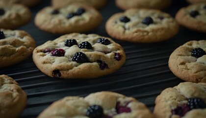 Wall Mural - batch of blackberry cookies