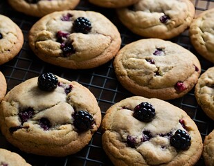 Wall Mural - batch of blackberry cookies