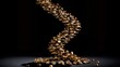 © Photographer - A helix-shaped sculpture with embedded tokens at each twist marking profit peaks, cash reserves, and client repeats--symbolizing growth spiraling upward through loyal cycles.