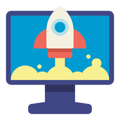 website launch flat icon