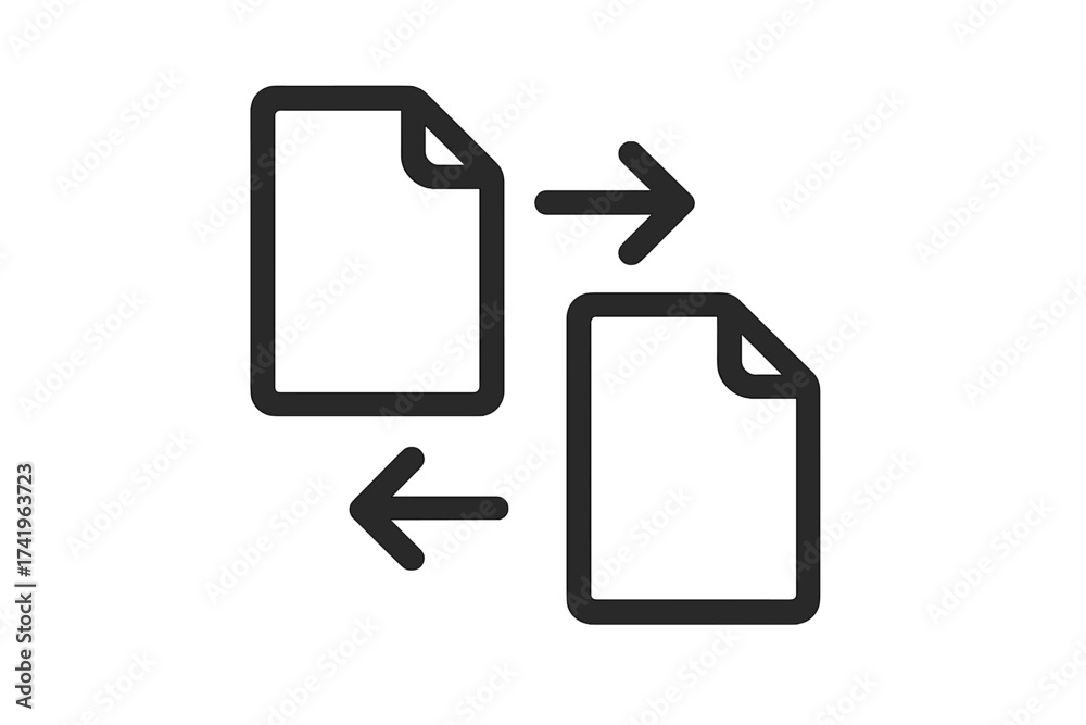 Next Data Received Icon File transfer icon for data exchange and document sharing. Upload ...