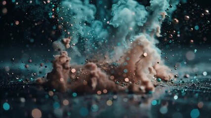 Wall Mural - Abstract Explosion Dust Glitter and Smoke Background
