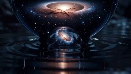 Wall Mural - Galaxy in a Sphere Universe Cosmos Nebula Space Reflection